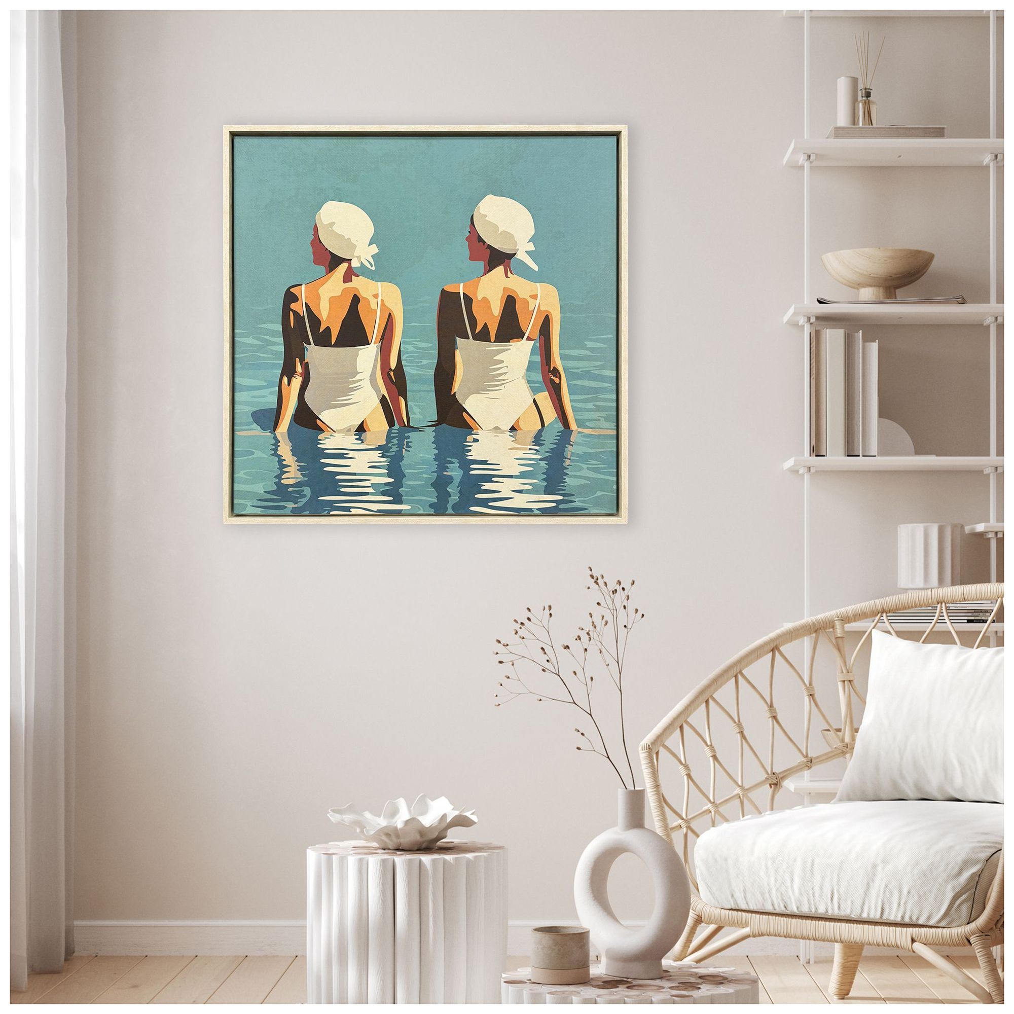 Image 4 Two Friends at the Beach 42"W x 42"H Canvas more views