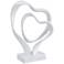Two Hearts as One 14 1/4" High White Sculpture