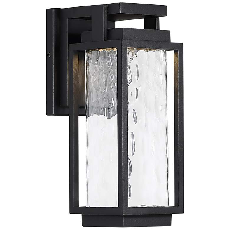 Image 1 Two If By Sea 12" High Black LED Outdoor Wall Light