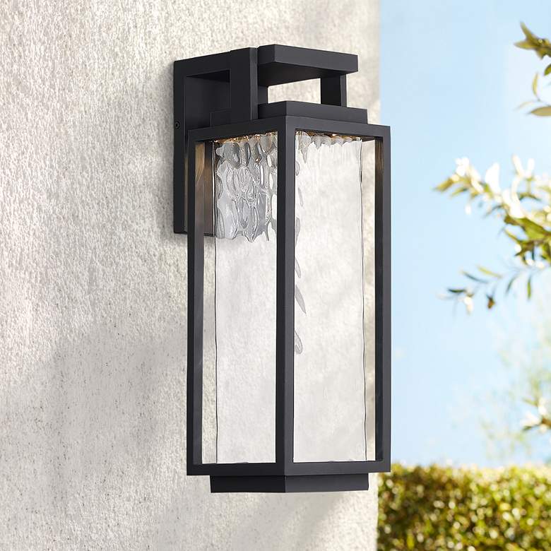 Image 1 Two If By Sea 18 inchH x 6 inchW 1-Light Outdoor Wall Light in Black
