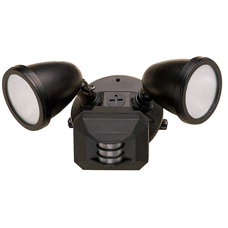 Image 1 Two Light Black Outdoor Spotlight with Motion Sensor