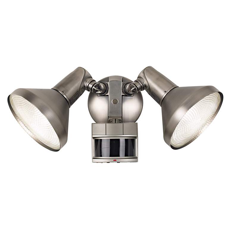 Image 1 Two Light Brushed Nickel Finish Spotlight Motion Sensor