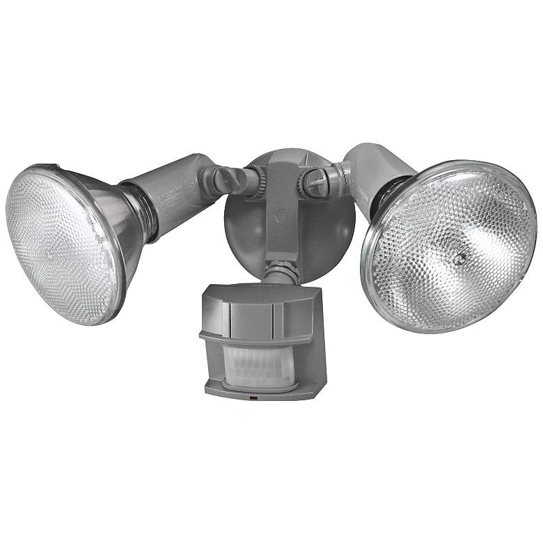 Image 1 Two-Light Gray 150-Degree Motion Sensor Security Light