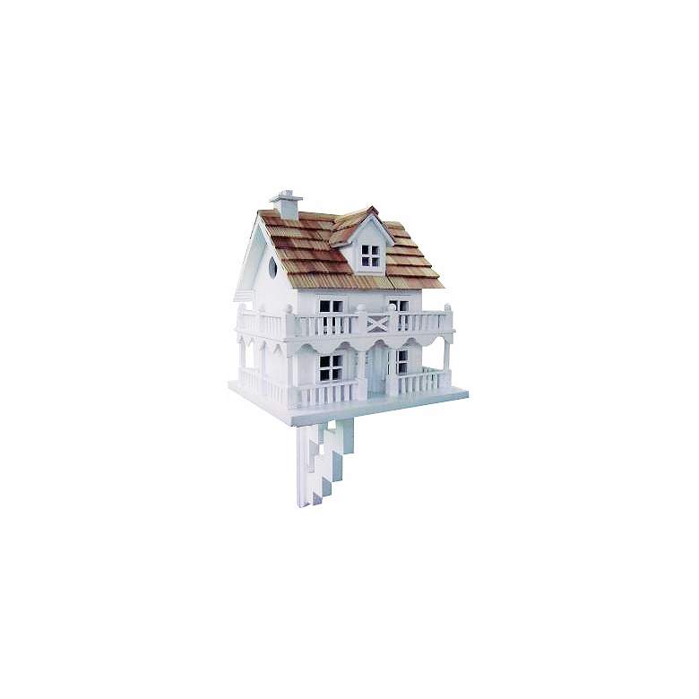 Image 1 Two-Story White Cottage Bird House