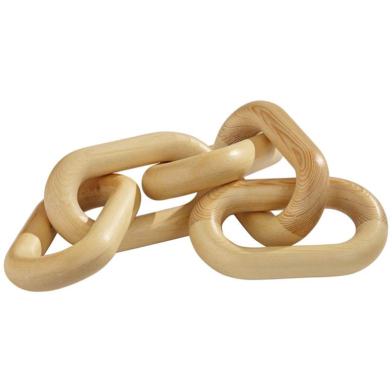 Image 2 Twyster 16 1/2" Wide Matte Natural Wood Chain Sculpture
