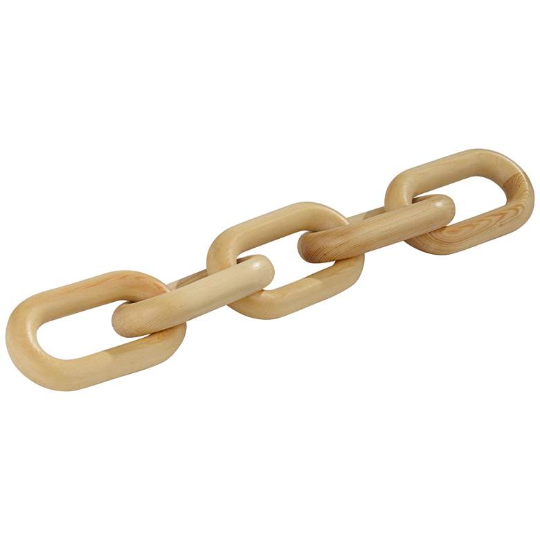 Image 5 Twyster 16 1/2" Wide Matte Natural Wood Chain Sculpture more views