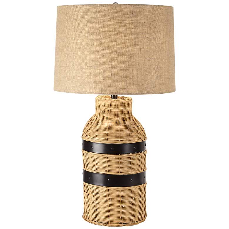Image 1 Tybee Bronze And Wicker Farmhouse Table Lamp
