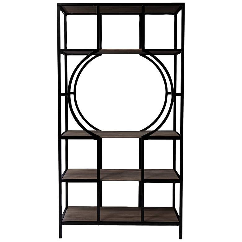 Tyberton 36 1/4 inch Wide Brown 5-Tier Etagere Bookcase more views