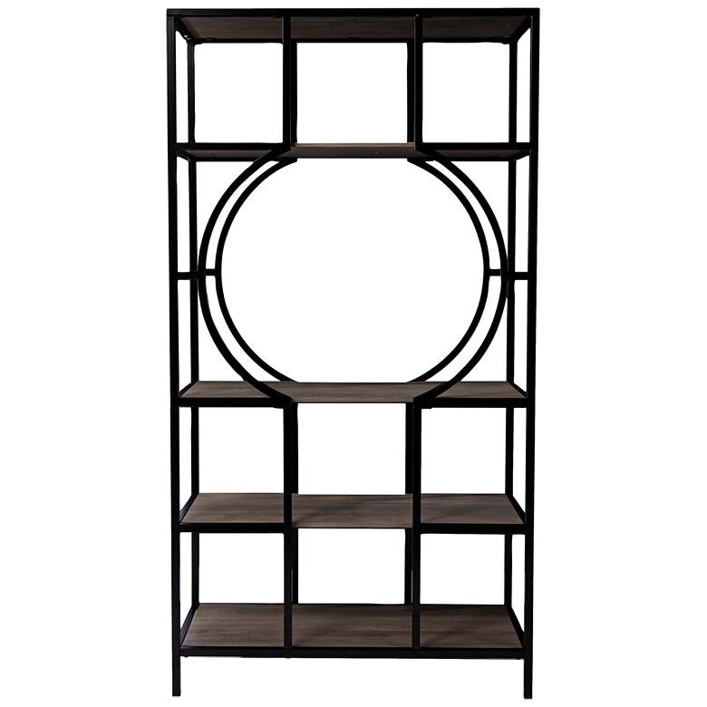 Image 3 Tyberton 36 1/4" Wide Brown 5-Tier Etagere Bookcase more views
