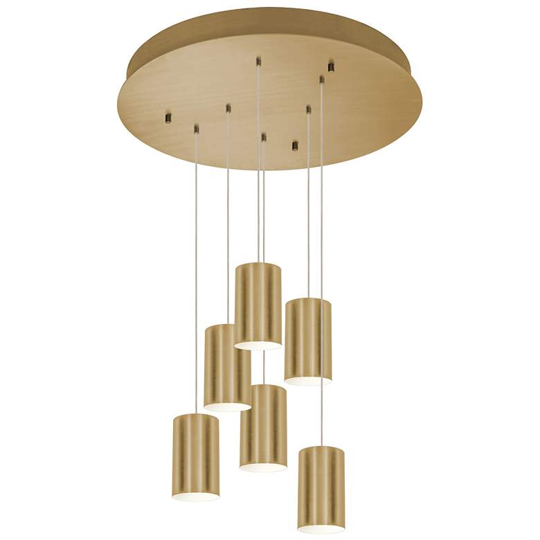 Image 1 Tyke 24" 6 Light Round Satin Brass Pendant