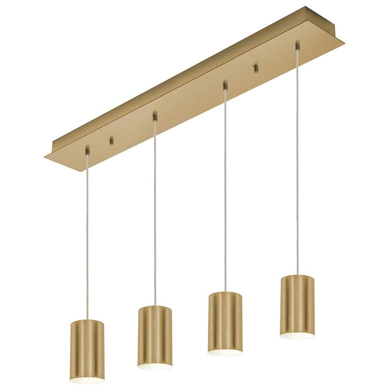 Image 1 Tyke 36" Wide Satin Brass 4-Light Linear Pendant