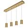 Tyke 36" Wide Satin Brass 4-Light Linear Pendant