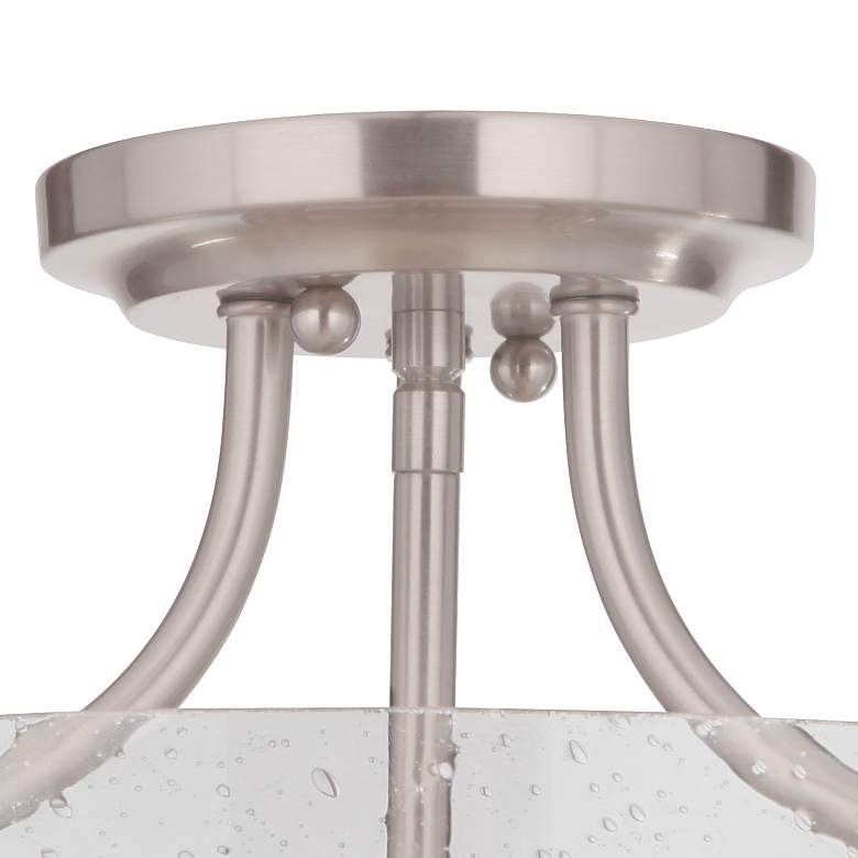 Image 4 Tyler 2 Light Semi Flush in Brushed Polished Nickel with Clear Seeded Glass more views