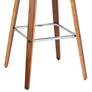 Tyler 26 in. Swivel Barstool in Brown Faux Leather and Walnut Wood