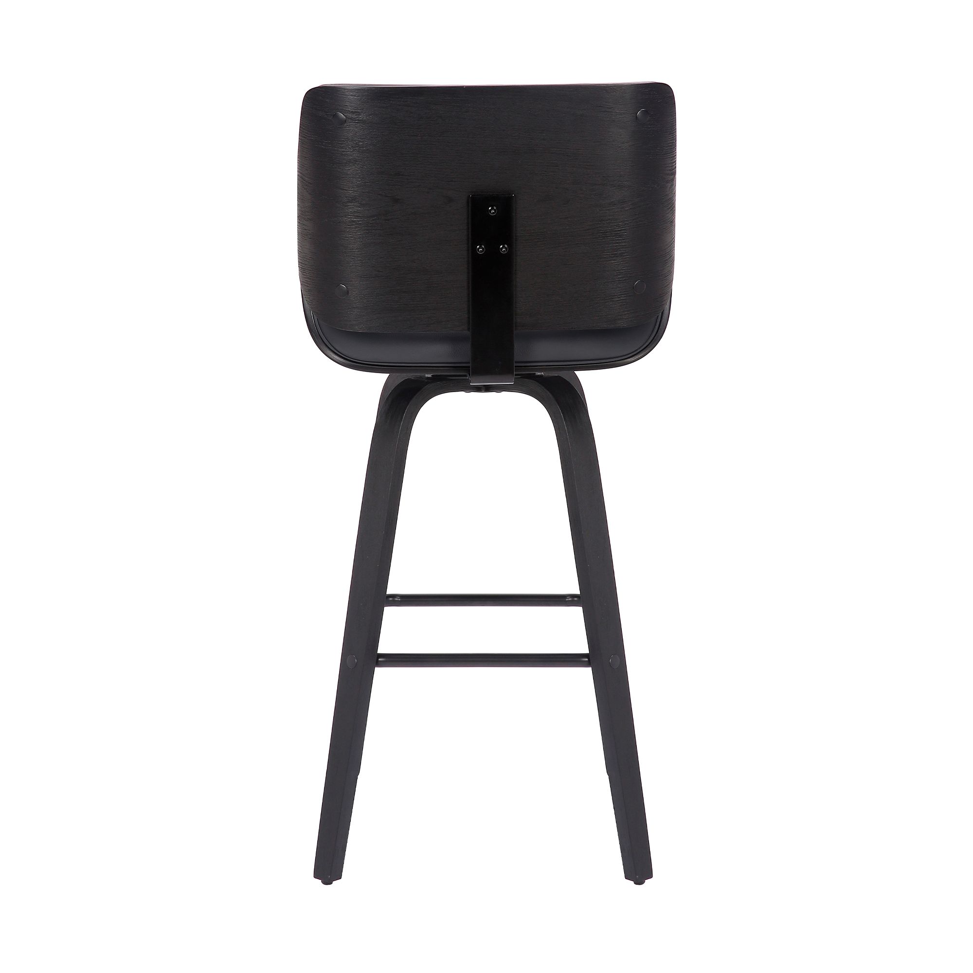 Image 5 Tyler 26 in. Swivel Barstool in Grey Faux Leather and Black Wood more views