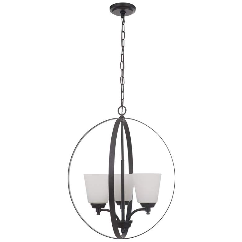 Image 1 Tyler 3 Light Foyer in Flat Black with White Frosted Glass
