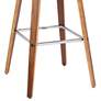 Tyler 30 in. Swivel Barstool in Brown Faux Leather and Walnut Wood