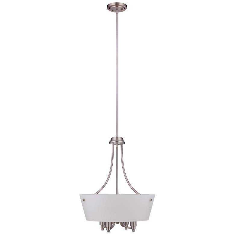 Image 1 Tyler 4 Light Foyer in Brushed Polished Nickel with White Frosted Glass