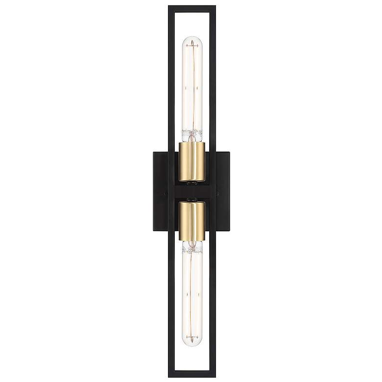 Image 3 Tyne 18" High 2 Light Black And Antique Brushed Brass LED Wall Sconce more views