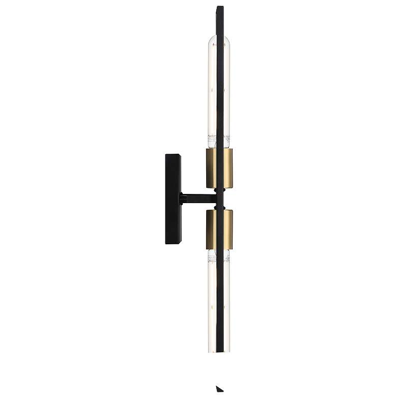Image 5 Tyne 18" High 2 Light Black And Antique Brushed Brass LED Wall Sconce more views