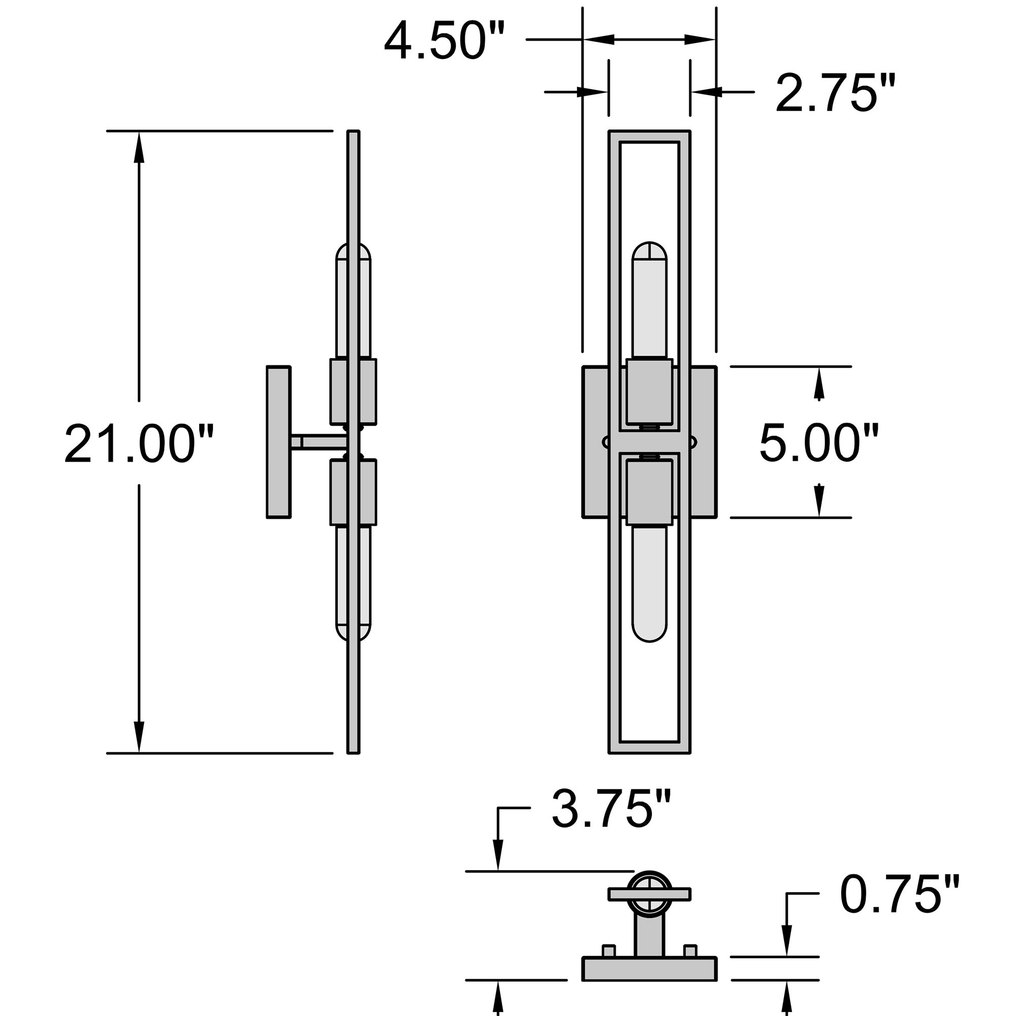 Image 7 Tyne 21"H Black and Brushed Brass 2-Light LED Wall Sconce more views