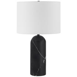 Tyne Matte Black Marble Bottle Table Lamp