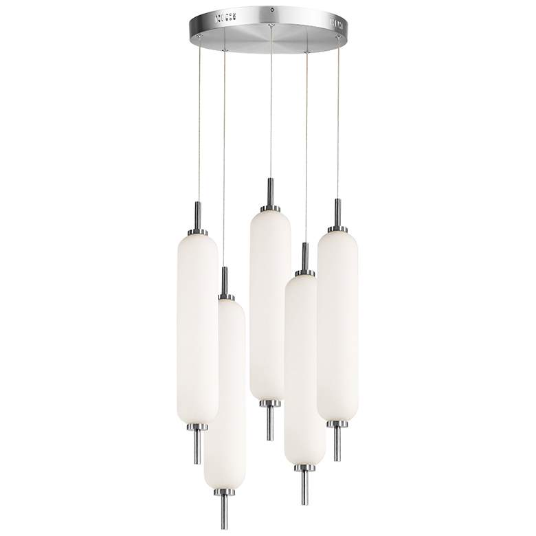 Image 1 Typha 12" Wide 5 Light Polished Chrome LED Multi Pendant