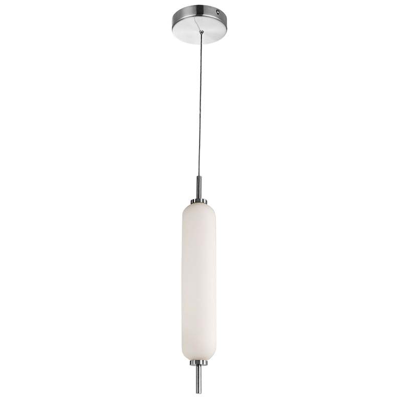 Image 1 Typha 2.5" Wide Polished Chrome 10W Pendant With White Opal Glass