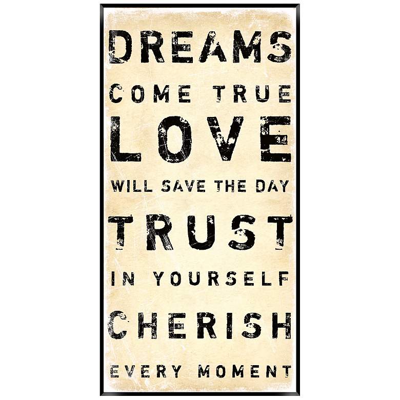 Image 1 Typography 24 1/2 inch High Dream Framed Wall Art