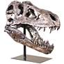 Tyrannosaurus 20" High Chestnut Brown Gray Skull Statue