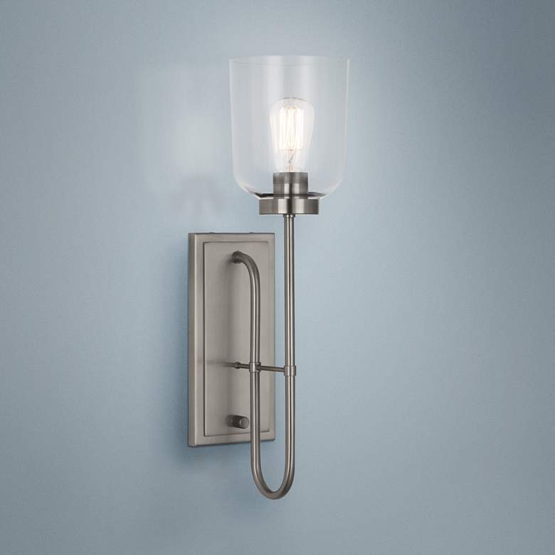 Image 1 Tyrie 22 1/4 inch High Antique Nickel Wall Sconce