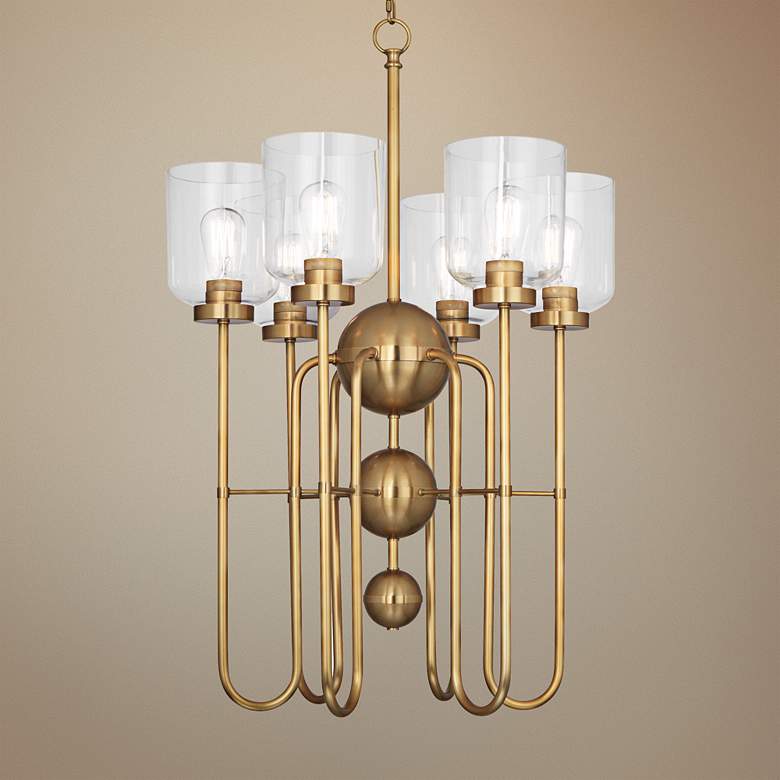 Image 1 Tyrie 22 3/4" Wide Antique Brass Chandelier