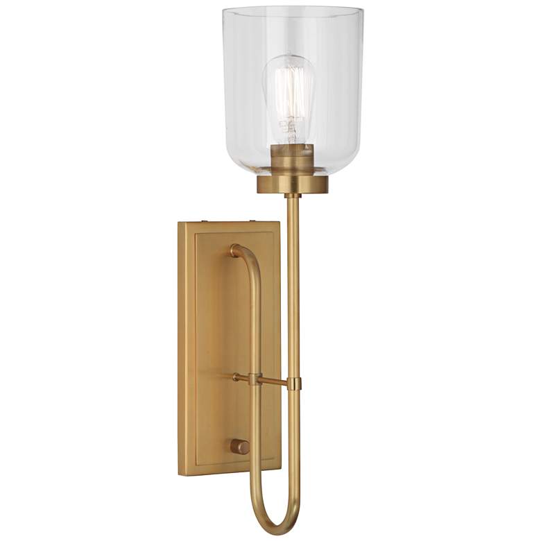 Image 1 Tyrie Antique Brass Plug-In Wall Lamp