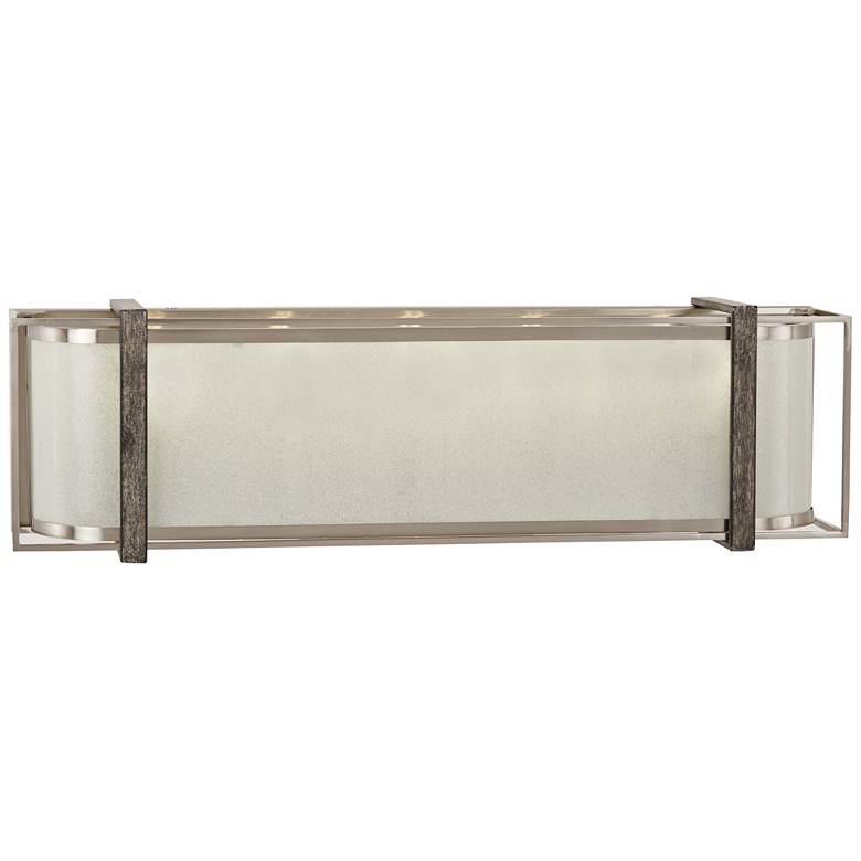 Image 1 Tyson&#39;s Gate 24 inchW Brushed Nickel with Shale Wood Bath Light