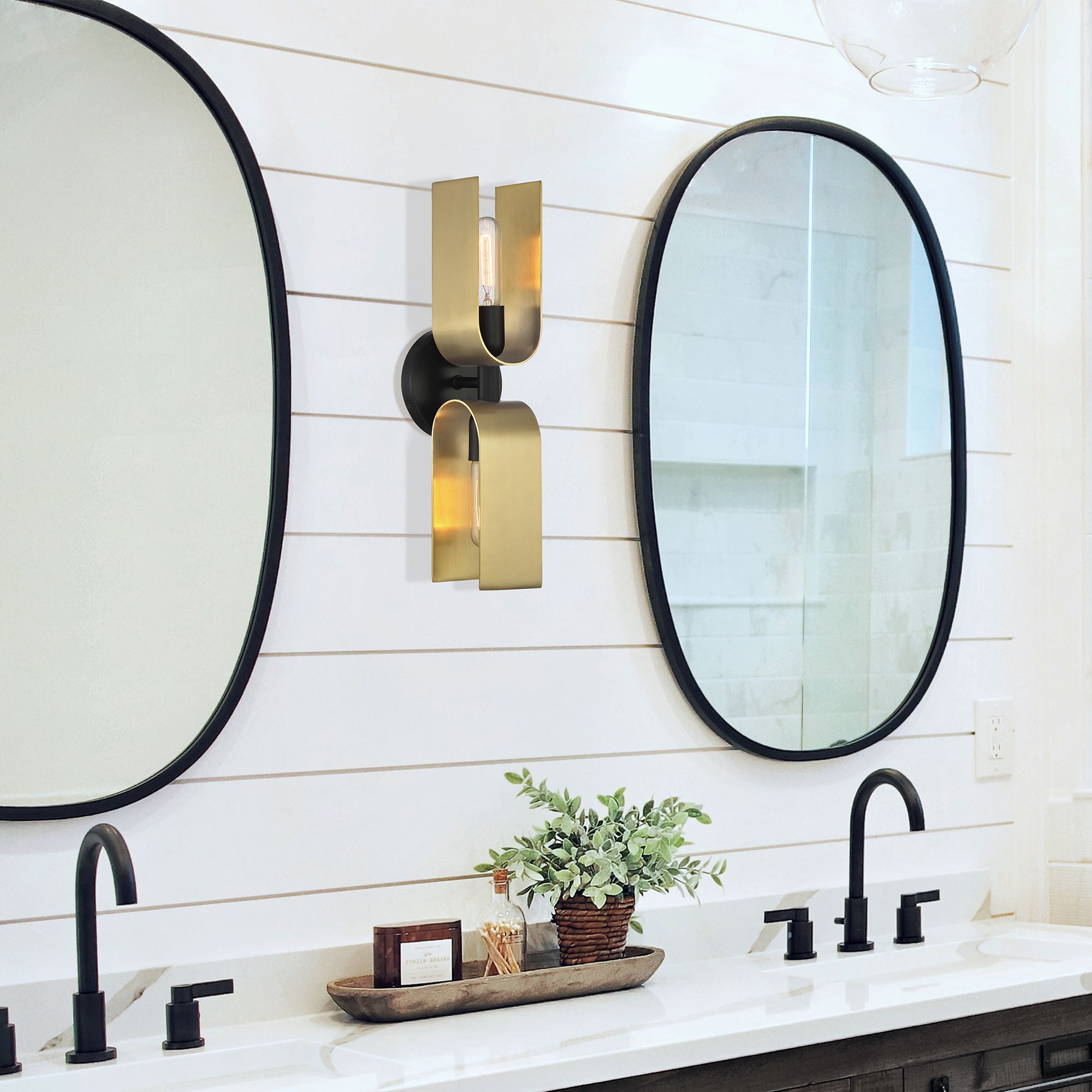 Image 3 U Turn 18" High 2-Light Matte Black Wall Sconce more views