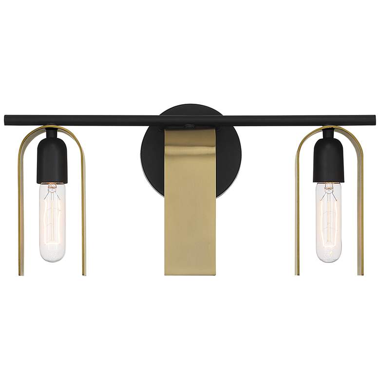 Image 2 U Turn 18" Wide Matte Black Metal 3-Light Vanity Bath Light