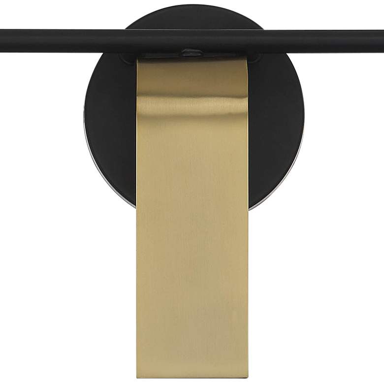 Image 3 U Turn 18" Wide Matte Black Metal 3-Light Vanity Bath Light more views