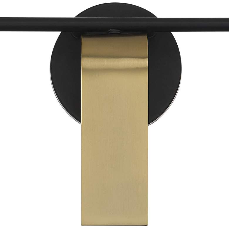 Image 3 U Turn 18 inch Wide Matte Black Metal 3-Light Vanity Bath Light more views