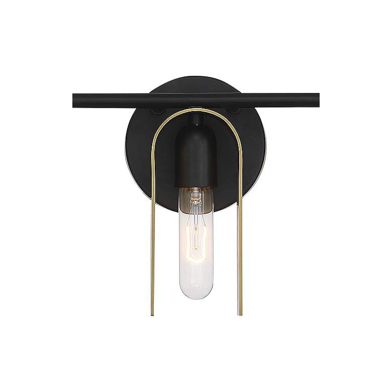 Image 3 U Turn 31 1/2 inch Wide Matte Black 5-Light Vanity Bath Light more views