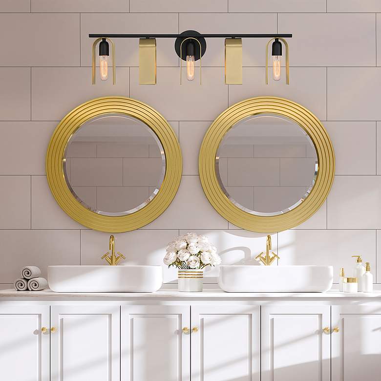 Image 4 U Turn 31 1/2" Wide Matte Black 5-Light Vanity Bath Light more views