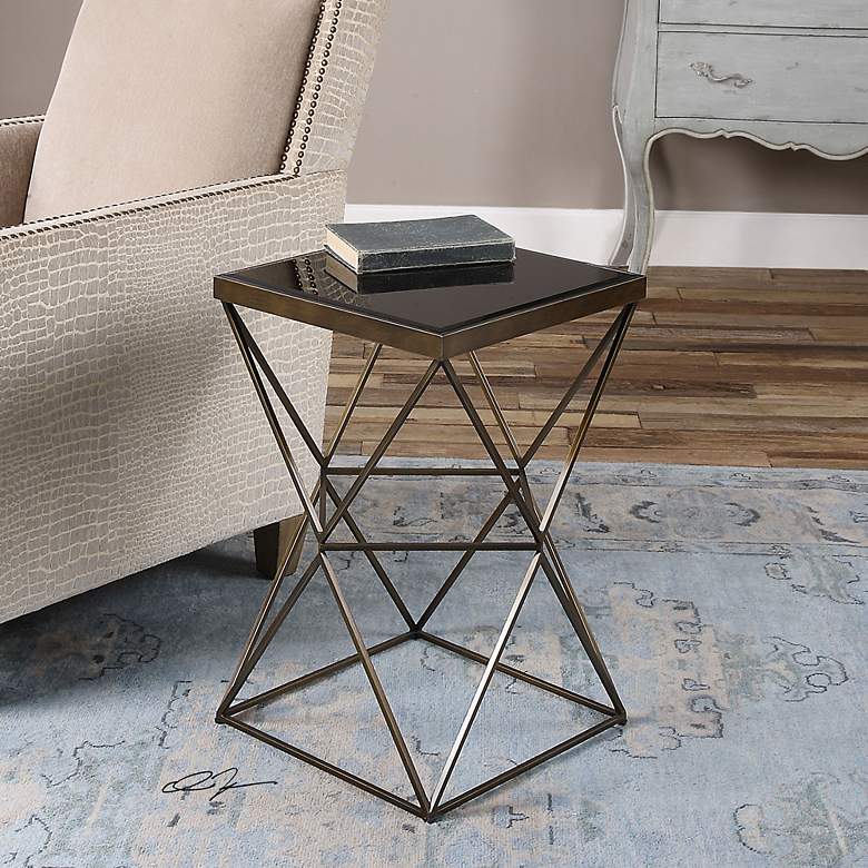 Image 1 Uberto Bronze Caged Frame Accent Table