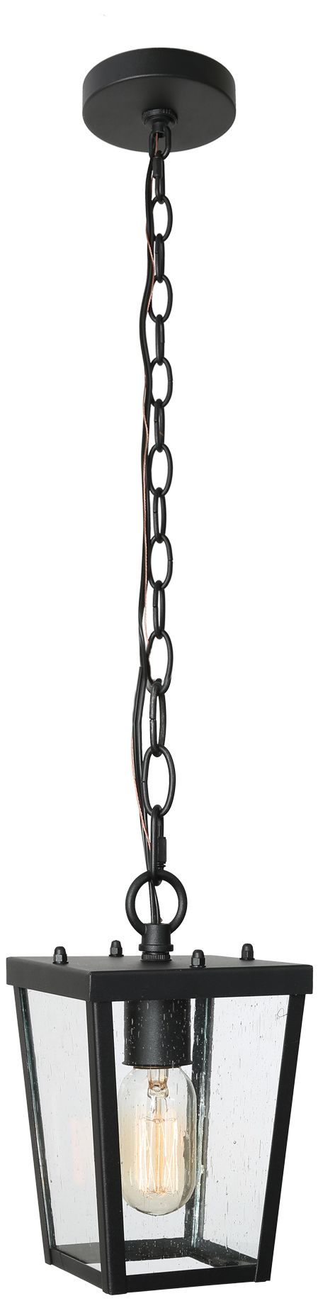 Image 5 Uhyta 9.1" High Black Glass Outdoor Hanging Light more views