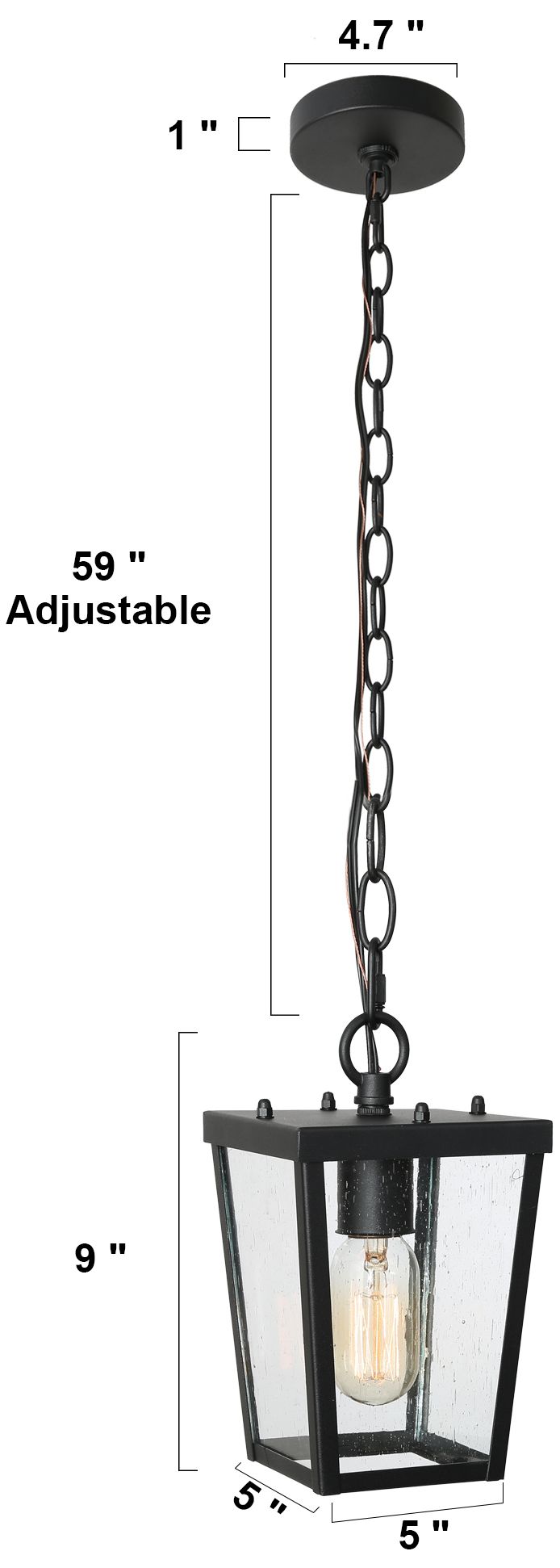 Image 6 Uhyta 9.1" High Black Glass Outdoor Hanging Light more views