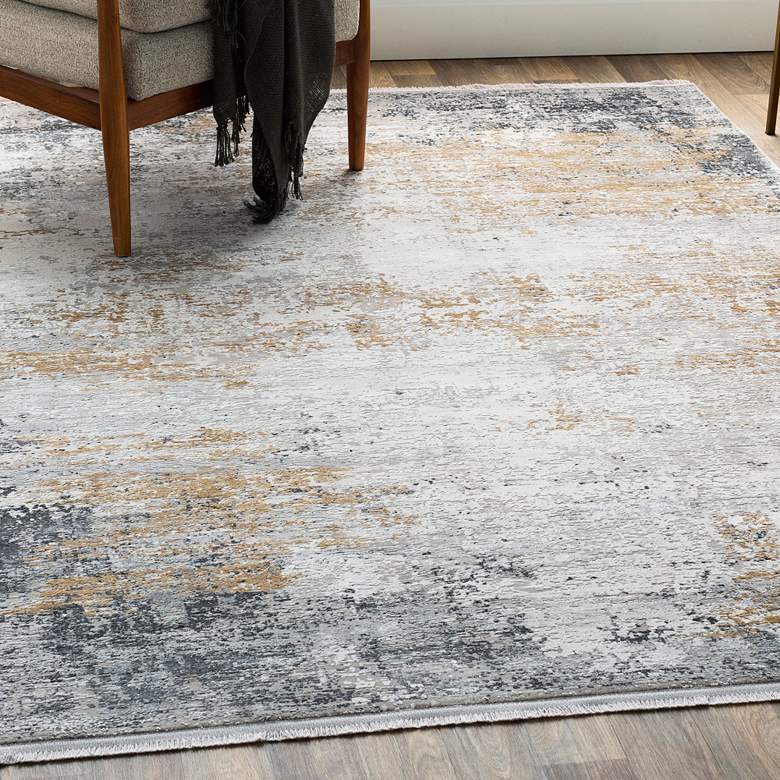 Image 1 Ulen 71508 5'x7'6" Gray and Orange Rectangular Area Rug