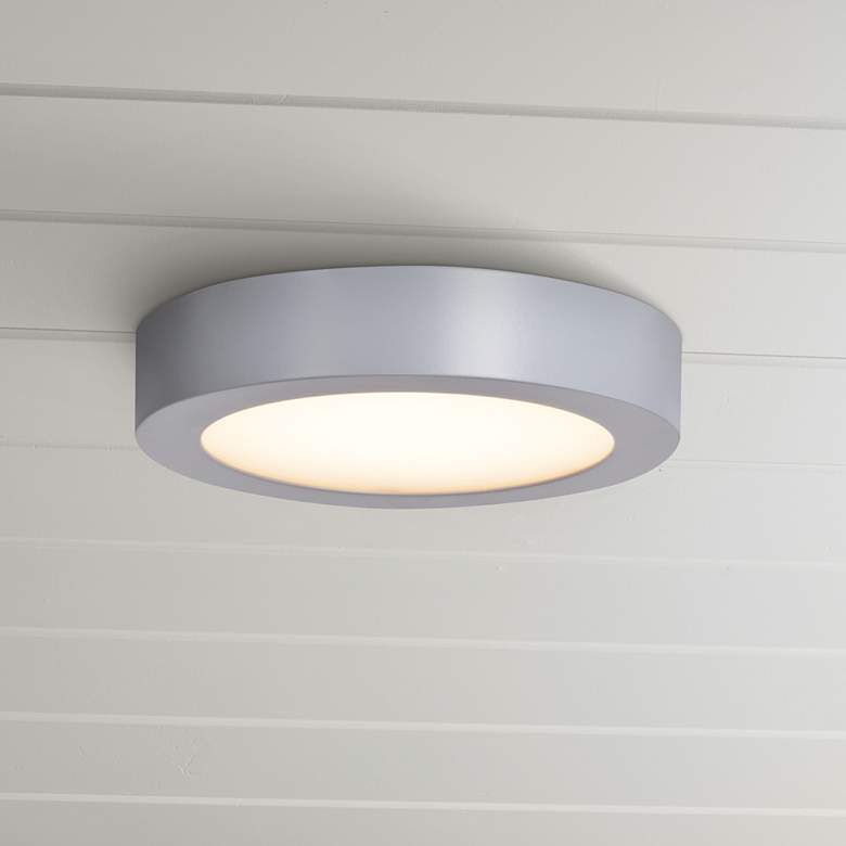 Image 1 Ulko Exterior 7" Wide Silver LED Outdoor Ceiling Light
