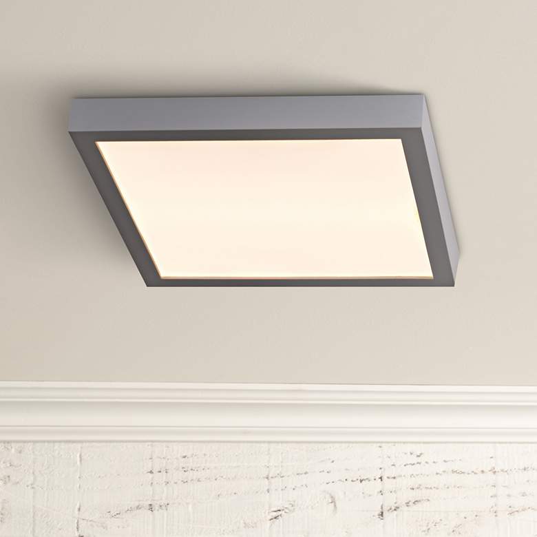 Ulko Exterior 7&quot; Wide Silver LED Outdoor Ceiling Light