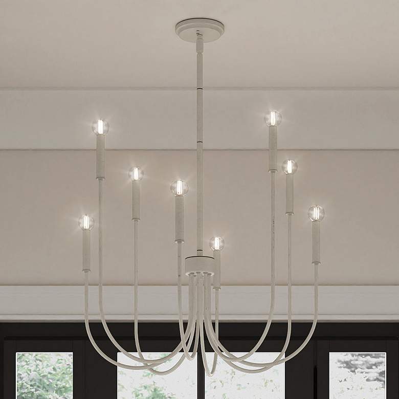 Image 1 Ulla 28" Wide Antique White 8-Light Chandelier