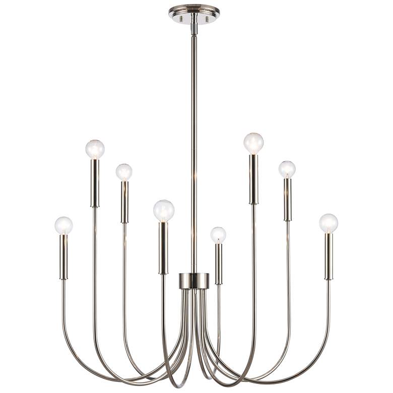 Image 1 Ulla 28" Wide 8-Light Chandelier - Polished Nickel