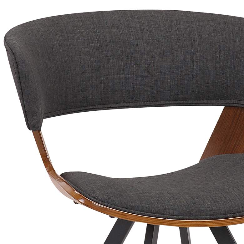 Image 2 Ulric Wood and Metal Modern Dining Room Accent Chair in Charcoal Grey more views