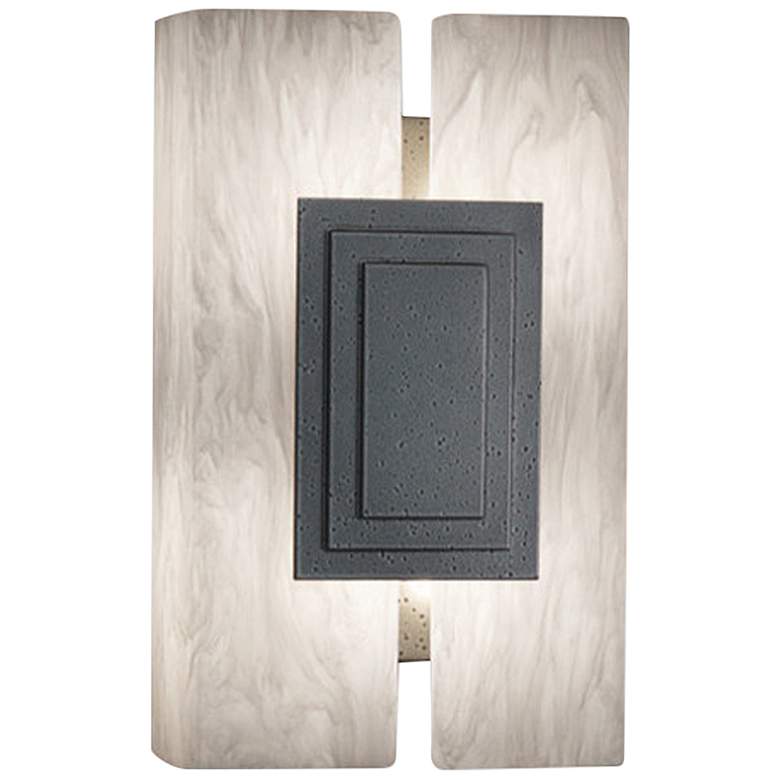 Image 1 UlrtaLights Genesis 12" Silver Faux Alabaster Modern Wall Sconce